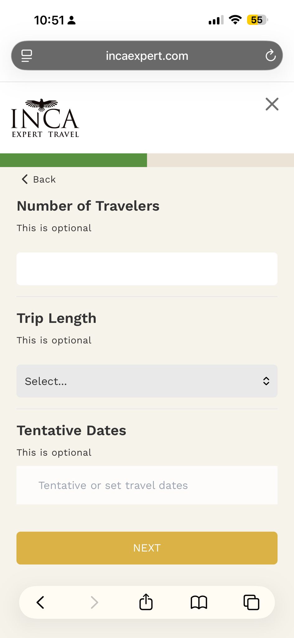 Step 3 — travel specs