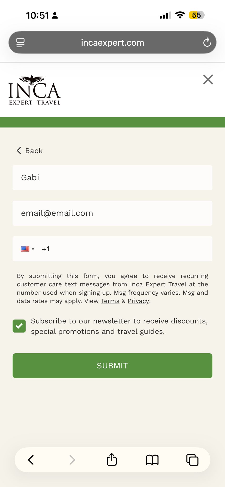 Step 4 — contact info