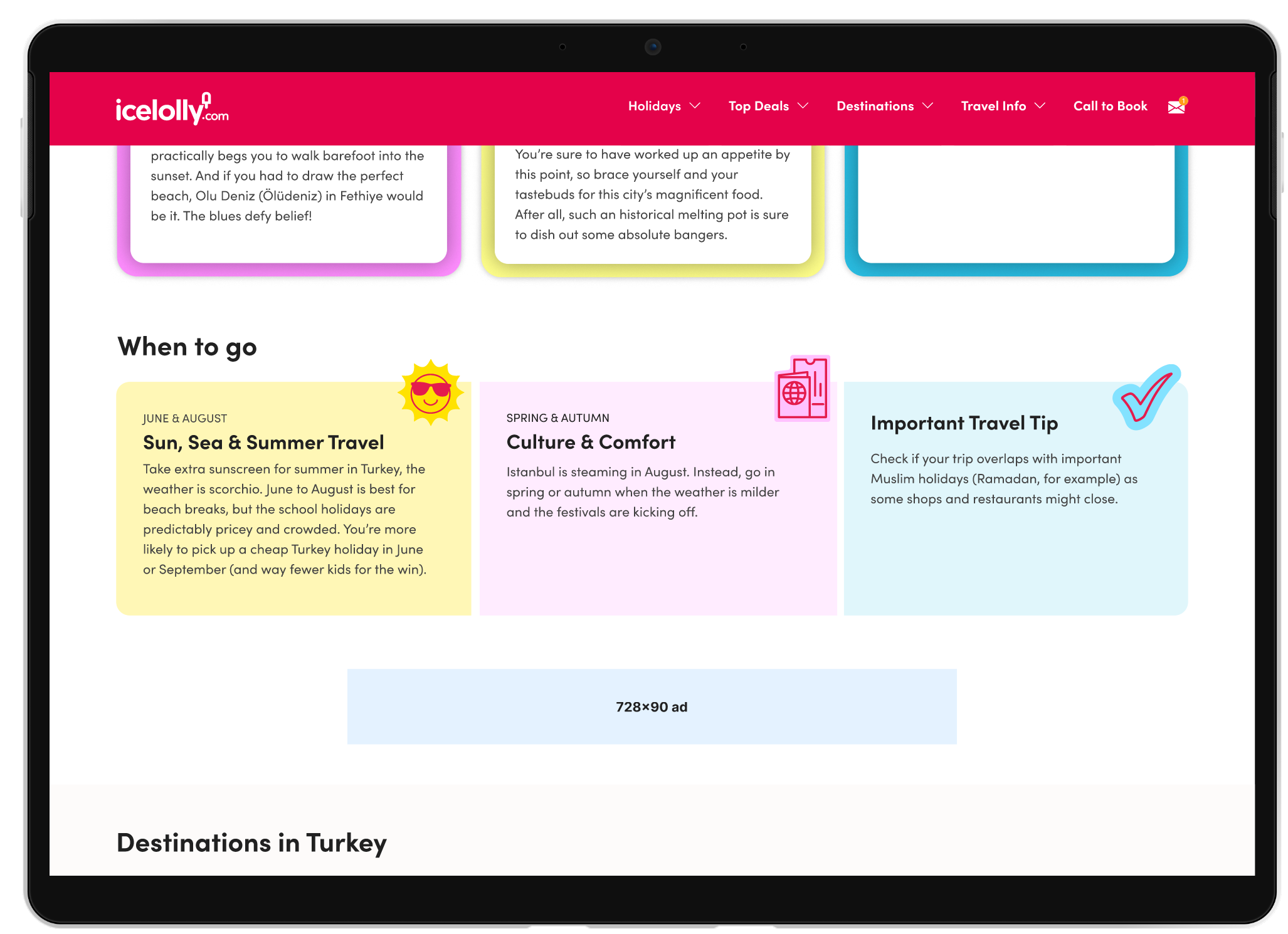 New When to go section
